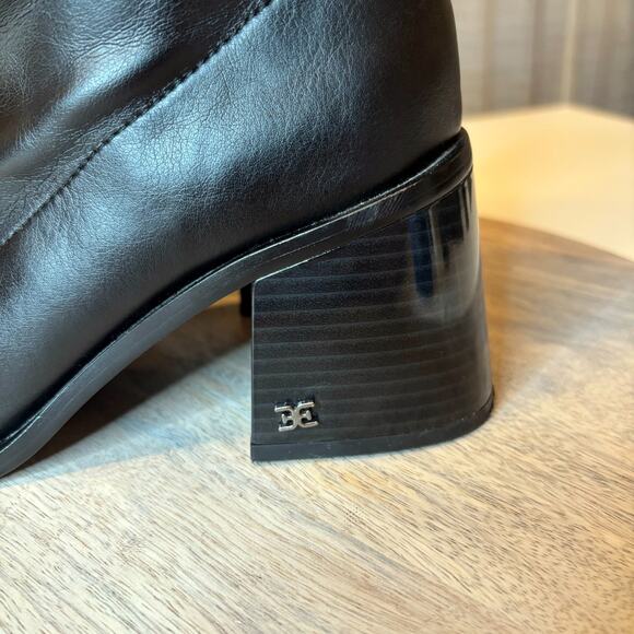 Sam Edelman Wells Ankle Booties Women's Black Leather Block Heel US Size 6 M - Picture 3 of 13